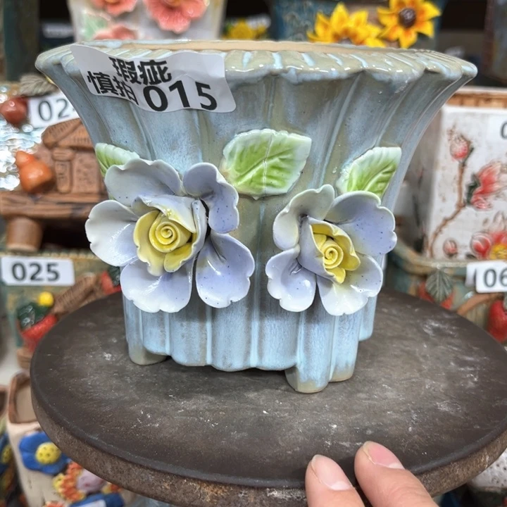 紫砂花盆粗陶材质多肉花盆015