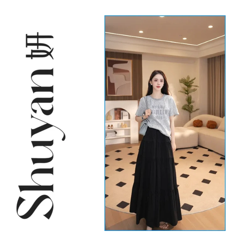 Shuyan妍【蕾丝tee】QC针织复合拼接蕾丝重工绣花短袖T恤639147