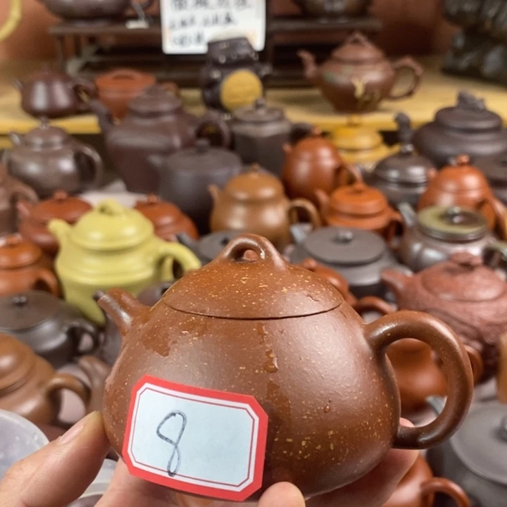 紫砂茶壶焰*男红降坡乳瓢
