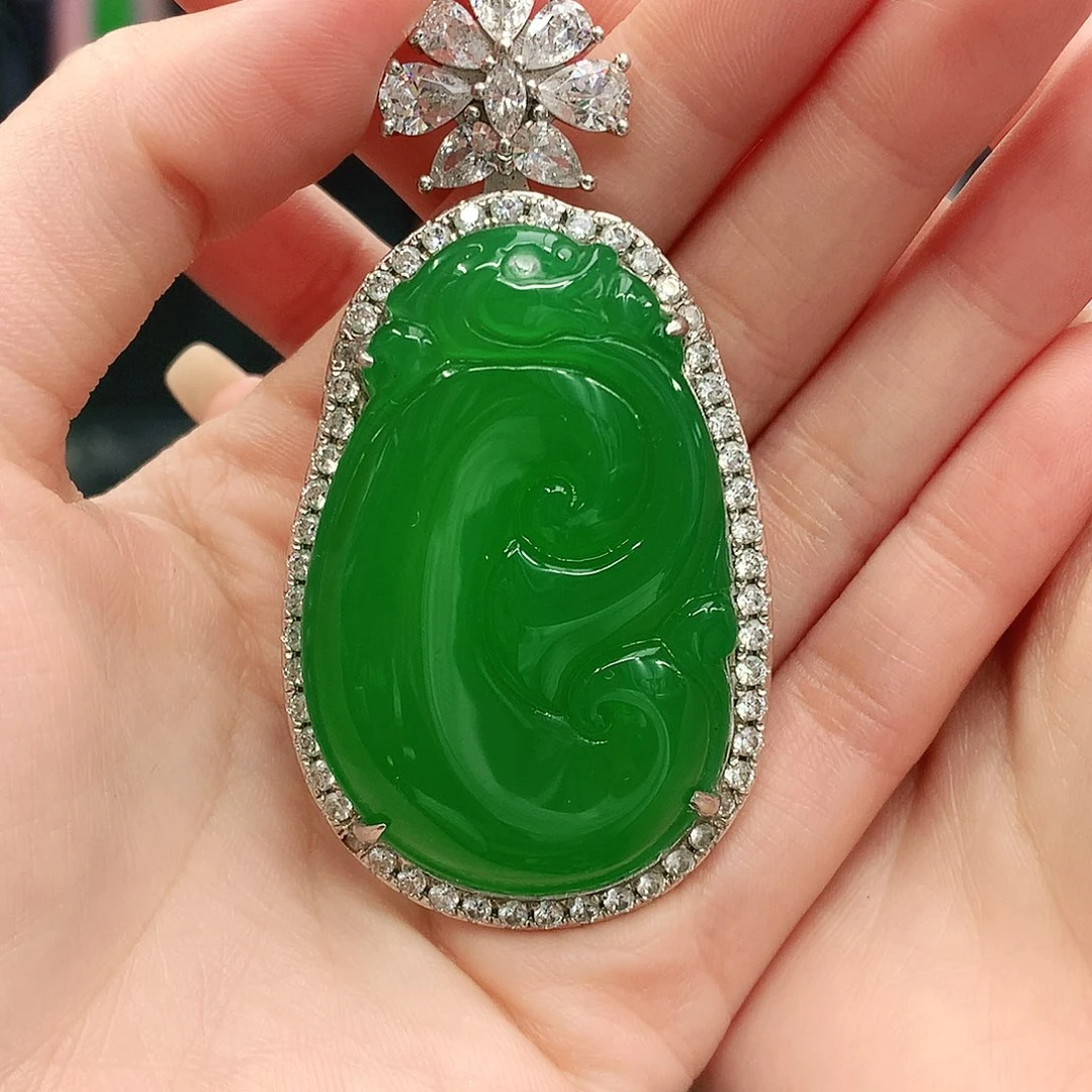 银S925镶嵌吊坠玛瑙/玉髓