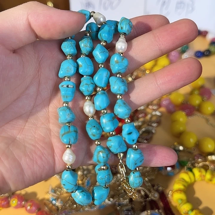 纯铜合金锆石松松随形项链