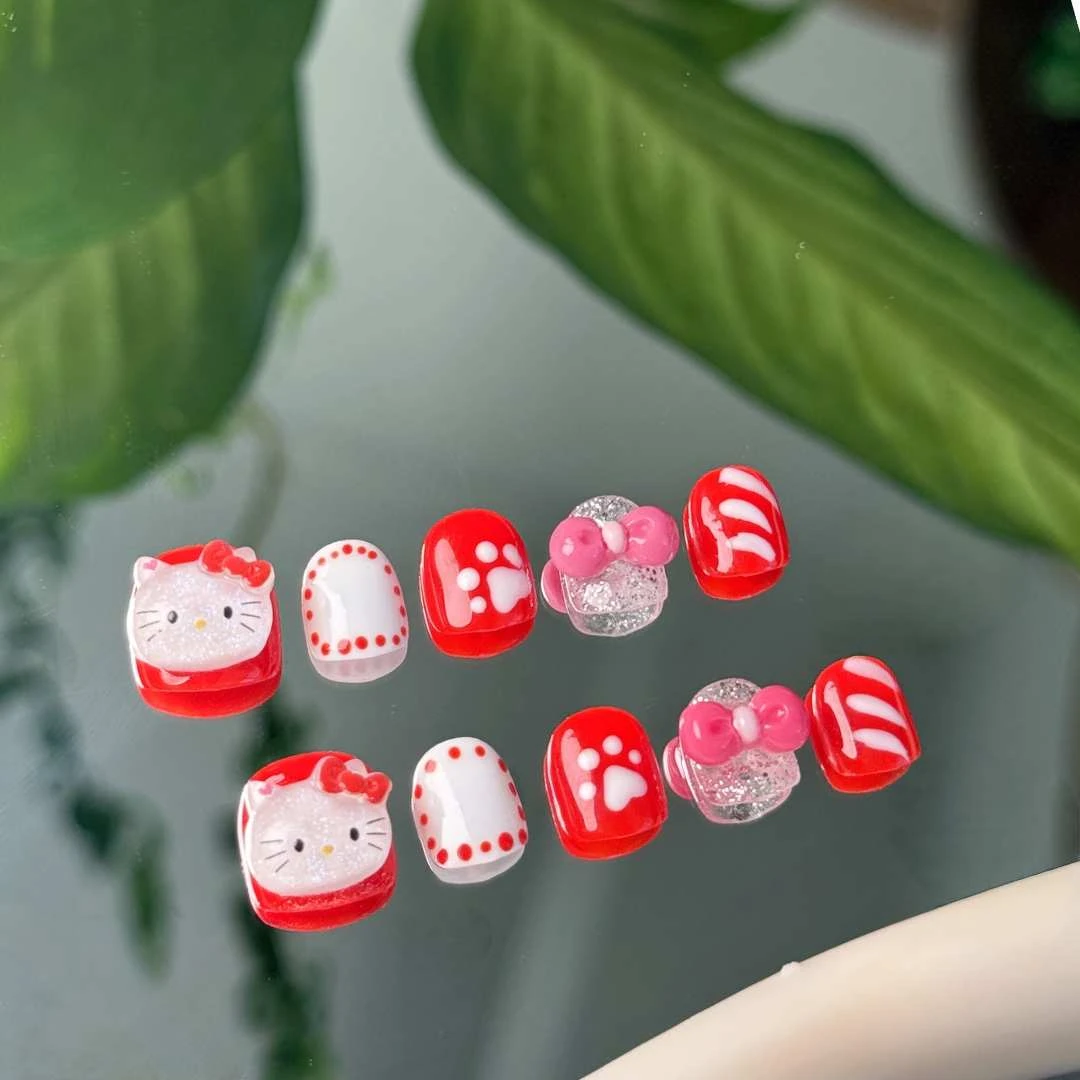 【女明星出场】小朋友2-12岁纯手工穿戴甲可重复佩戴美甲贴