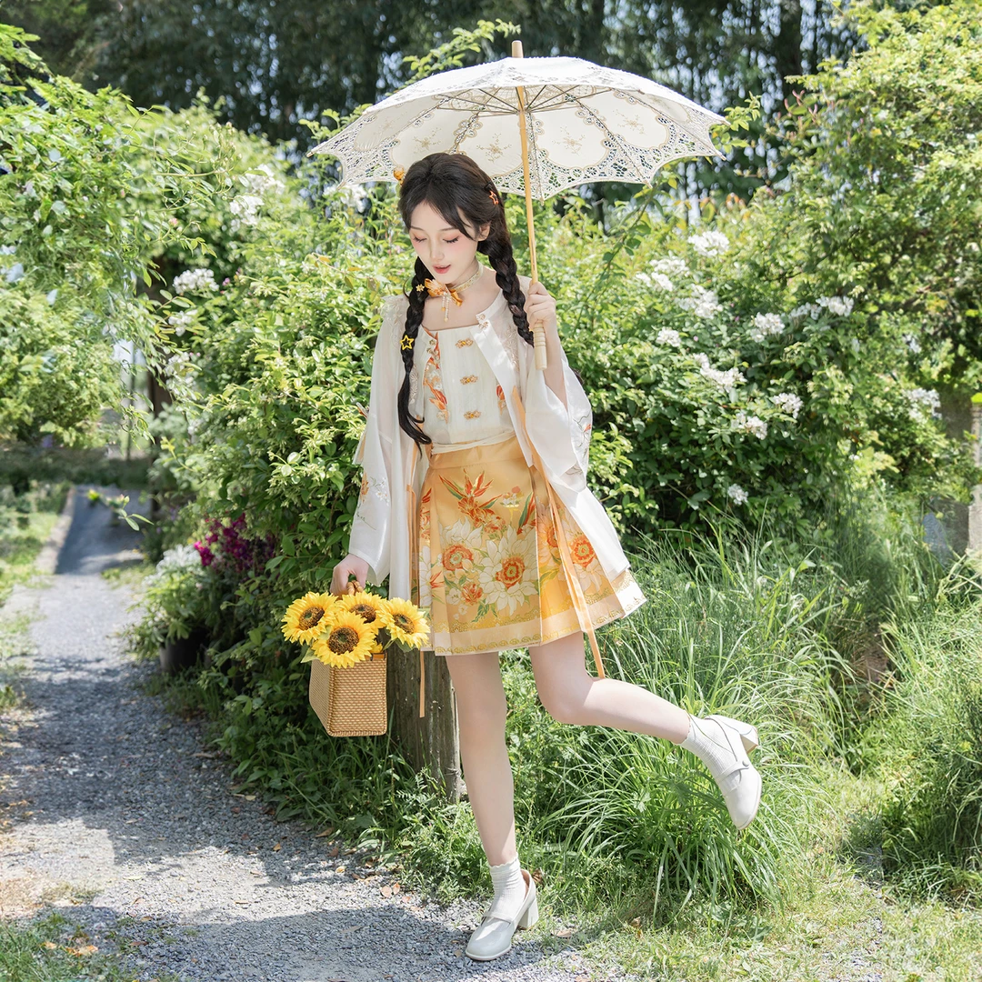 静还决【向阳花事】明制汉服对襟短衫马面裙长短款