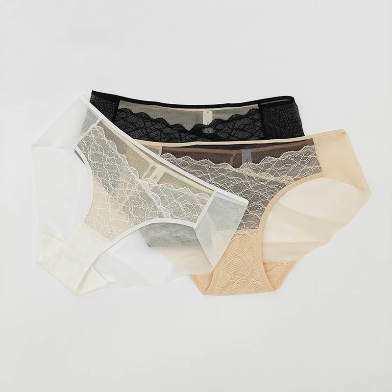 2025春季新款女士桑蚕丝撞色中腰真丝内裤DK-2124