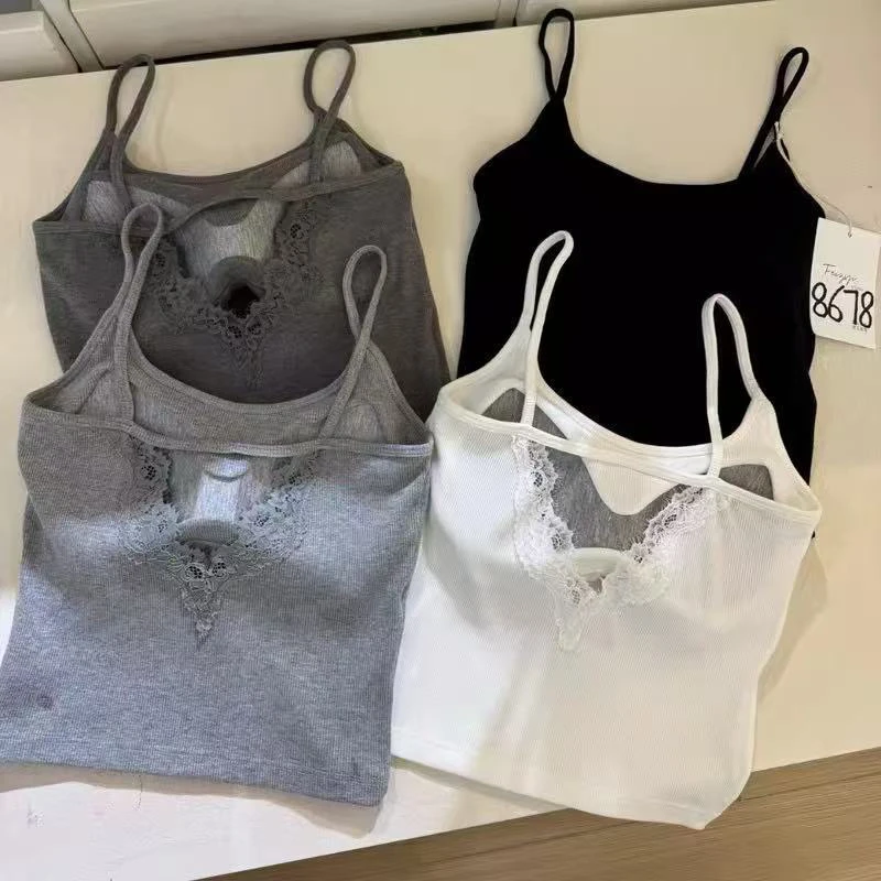 甜酷风无痕吊带打底百搭网红瑜伽背心INS风辣妹风美背时尚