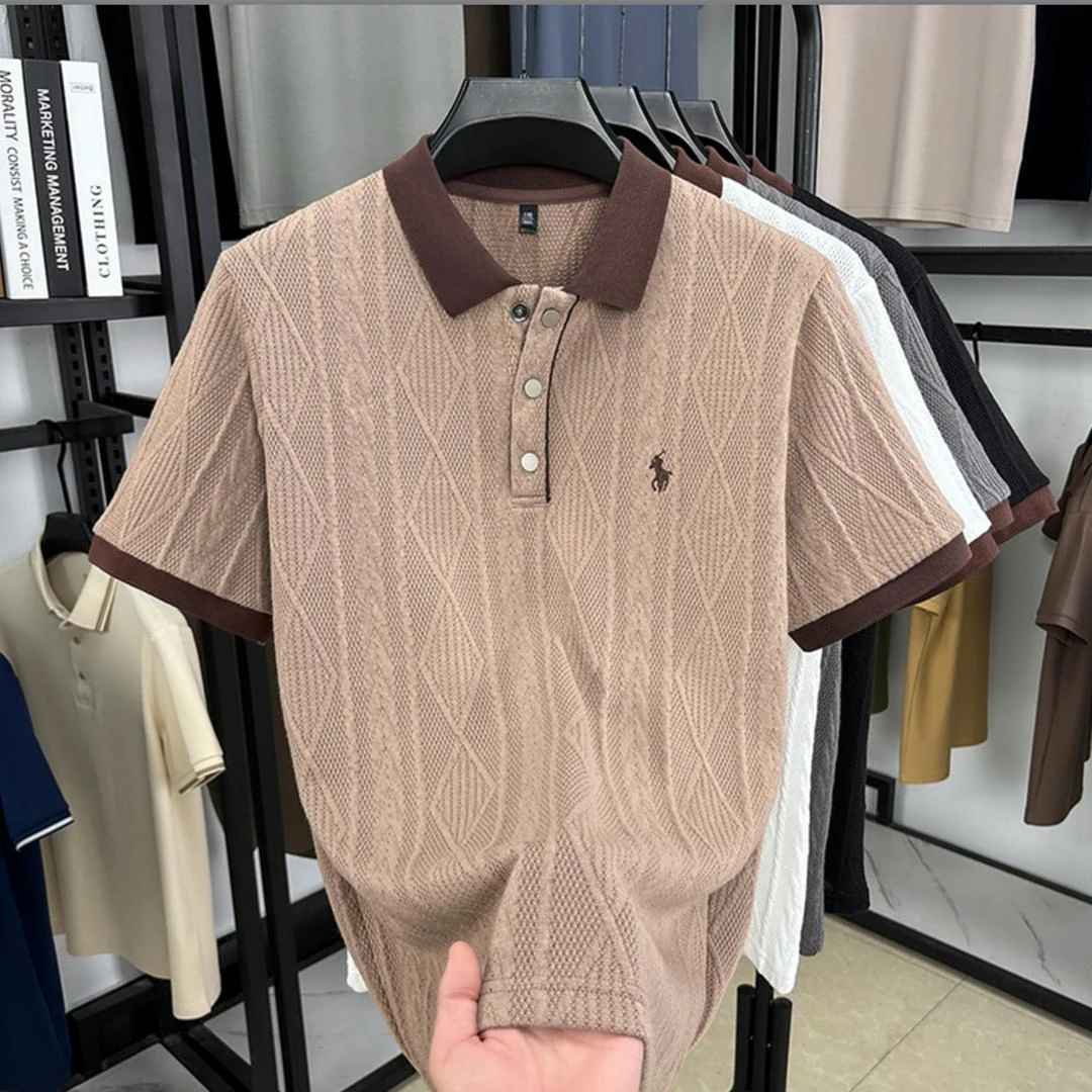 男士POLO衫简约清爽时尚男款夏季短袖上衣舒适透气休闲百搭-2516