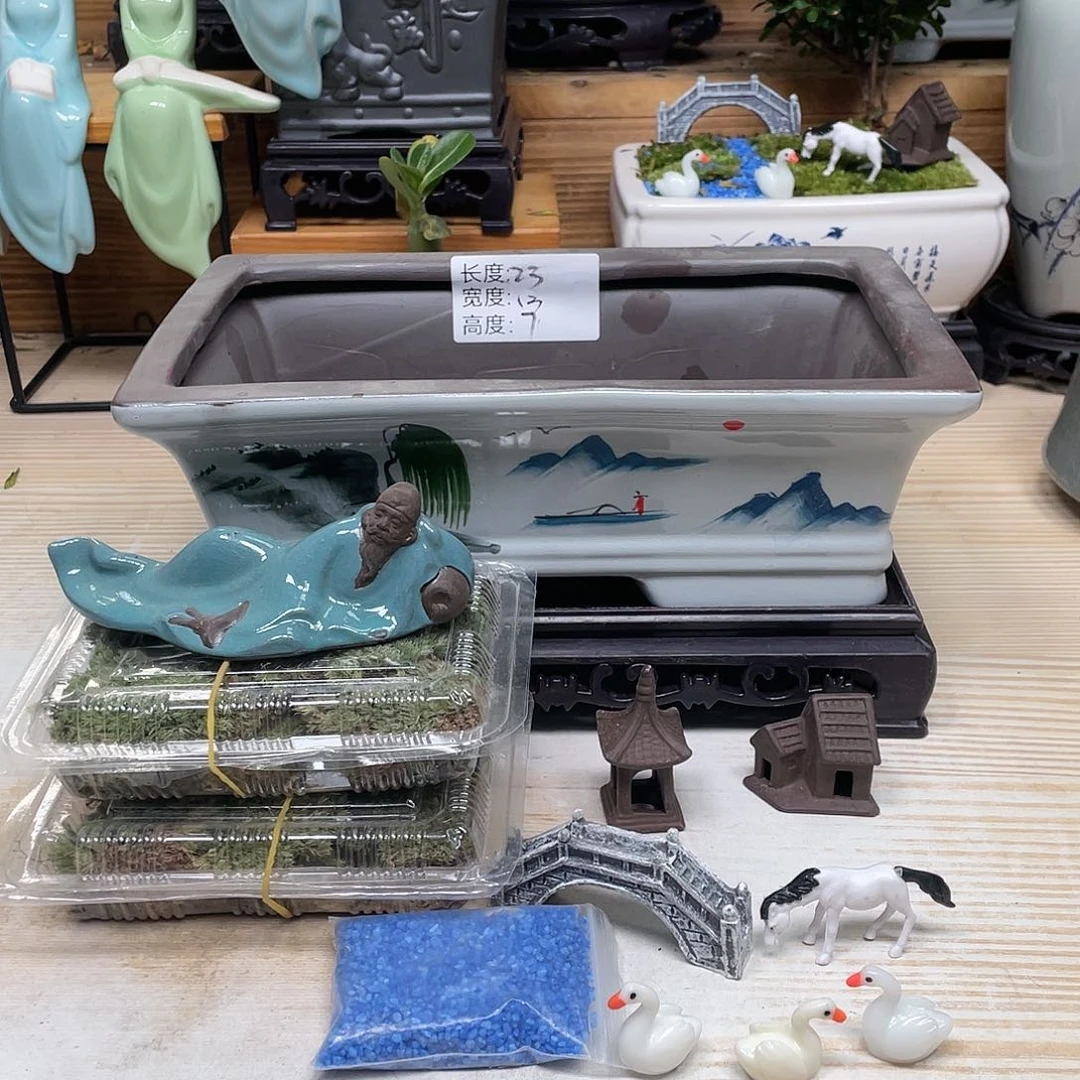 紫砂花盆陶瓷艺术花盆陶瓷