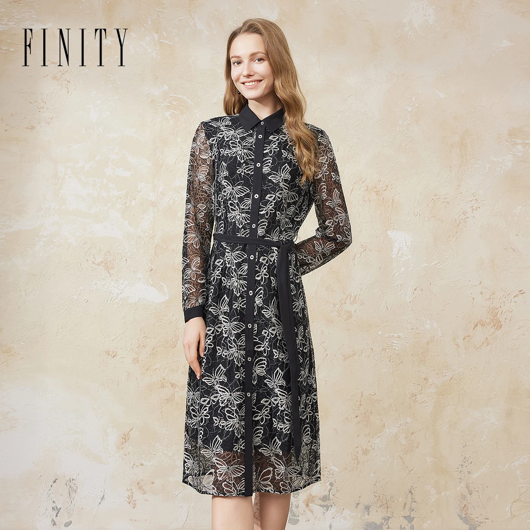 【粉丝专享】FINITY 新款连衣裙时尚气质复古法式优雅 F21X7B15L6