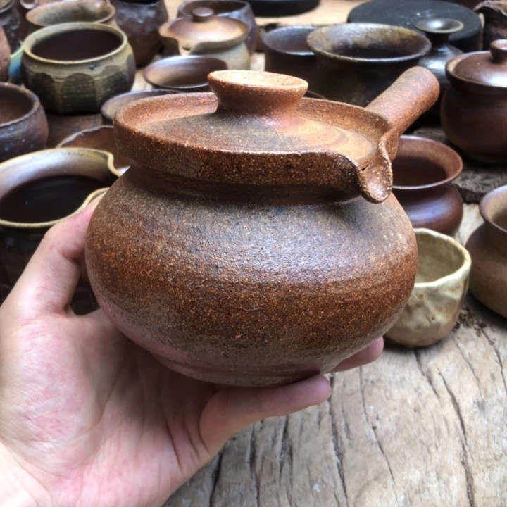 600毫升粗陶柴烧煮茶罐满红