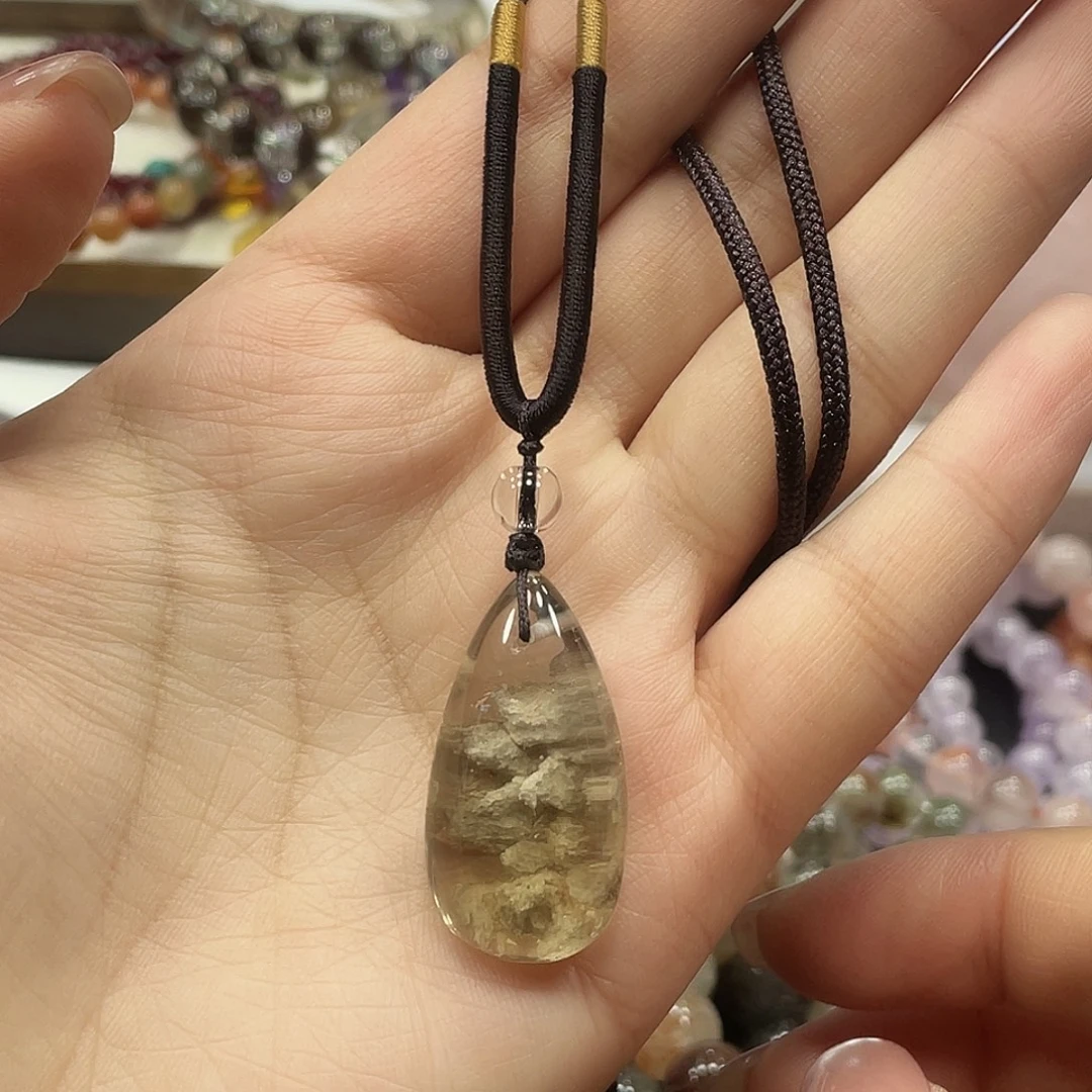 手串未镶嵌水晶白幽灵水滴吊坠