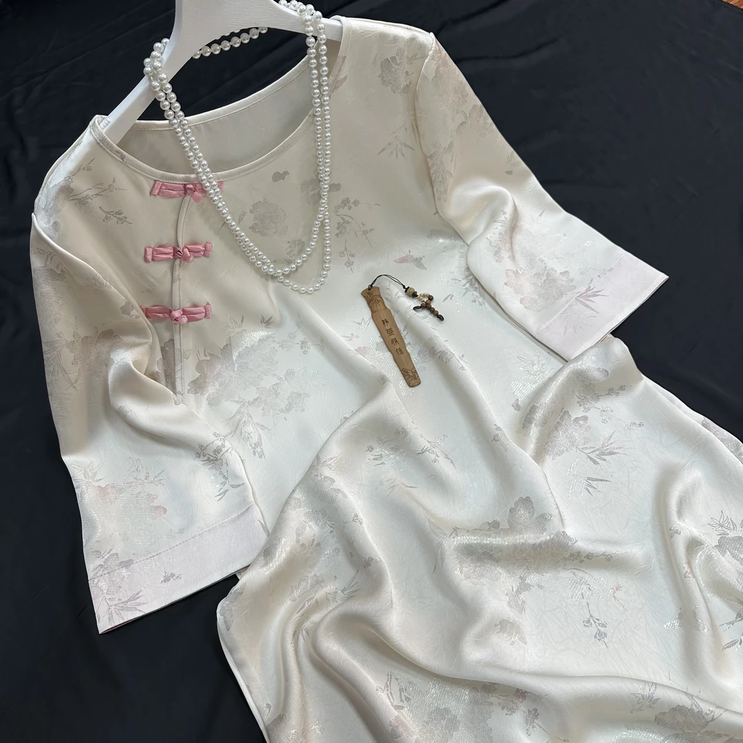 2974《拾芥》常熟春夏新款重磅设计师款气质百搭新中式国风连衣裙