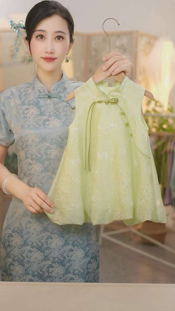 SC350女童夏季新中式新款国风旗袍裙