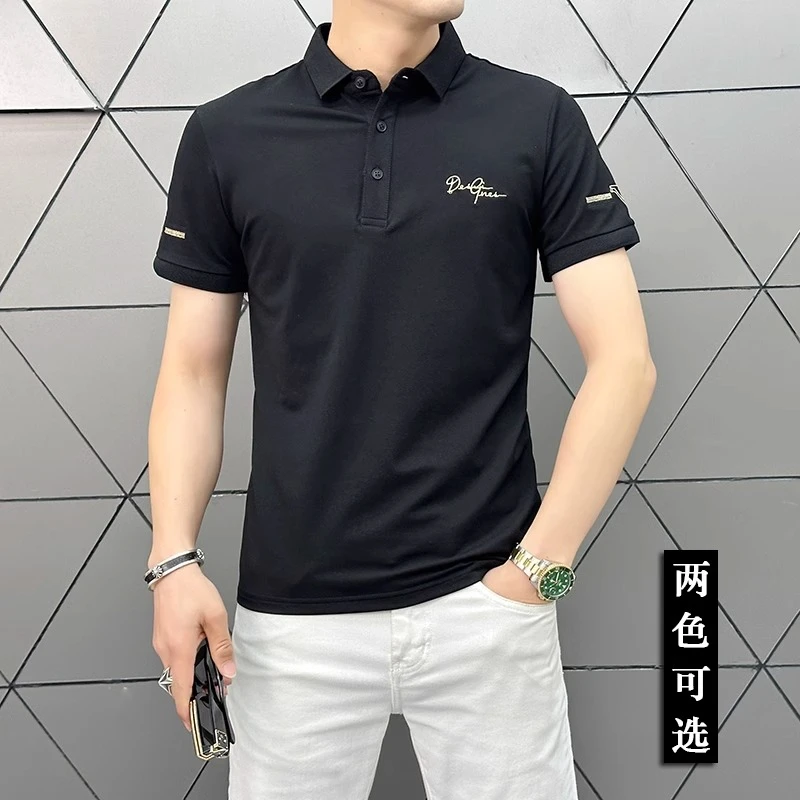 Cebrodz欧洲夏季新款轻奢时尚简约短袖男高端潮流翻领POLO衫刺绣