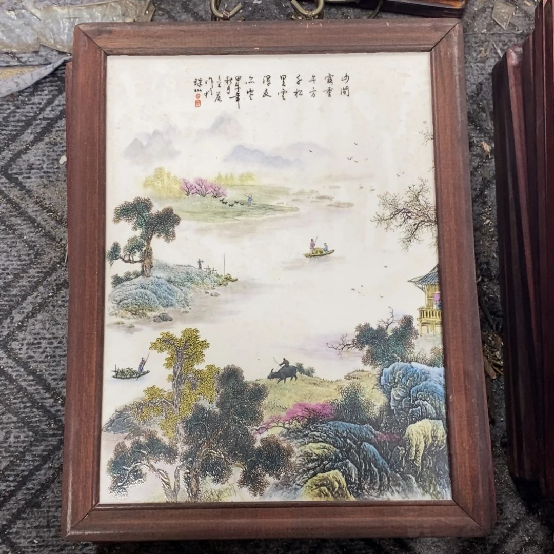 瓷片37*28 景德镇瓷板画柴窑烧制
