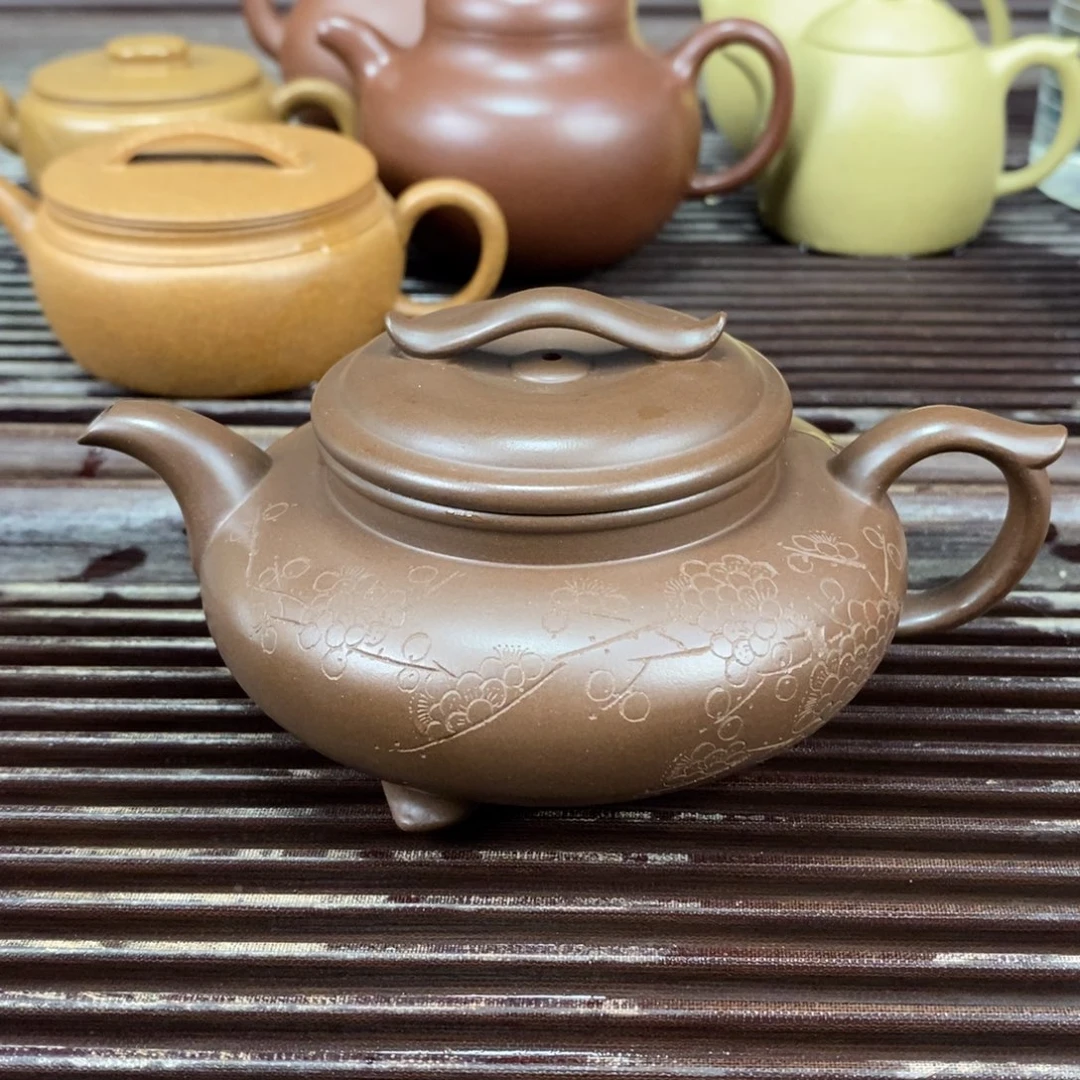 茶壶紫砂宜兴原矿紫砂壶三足200c