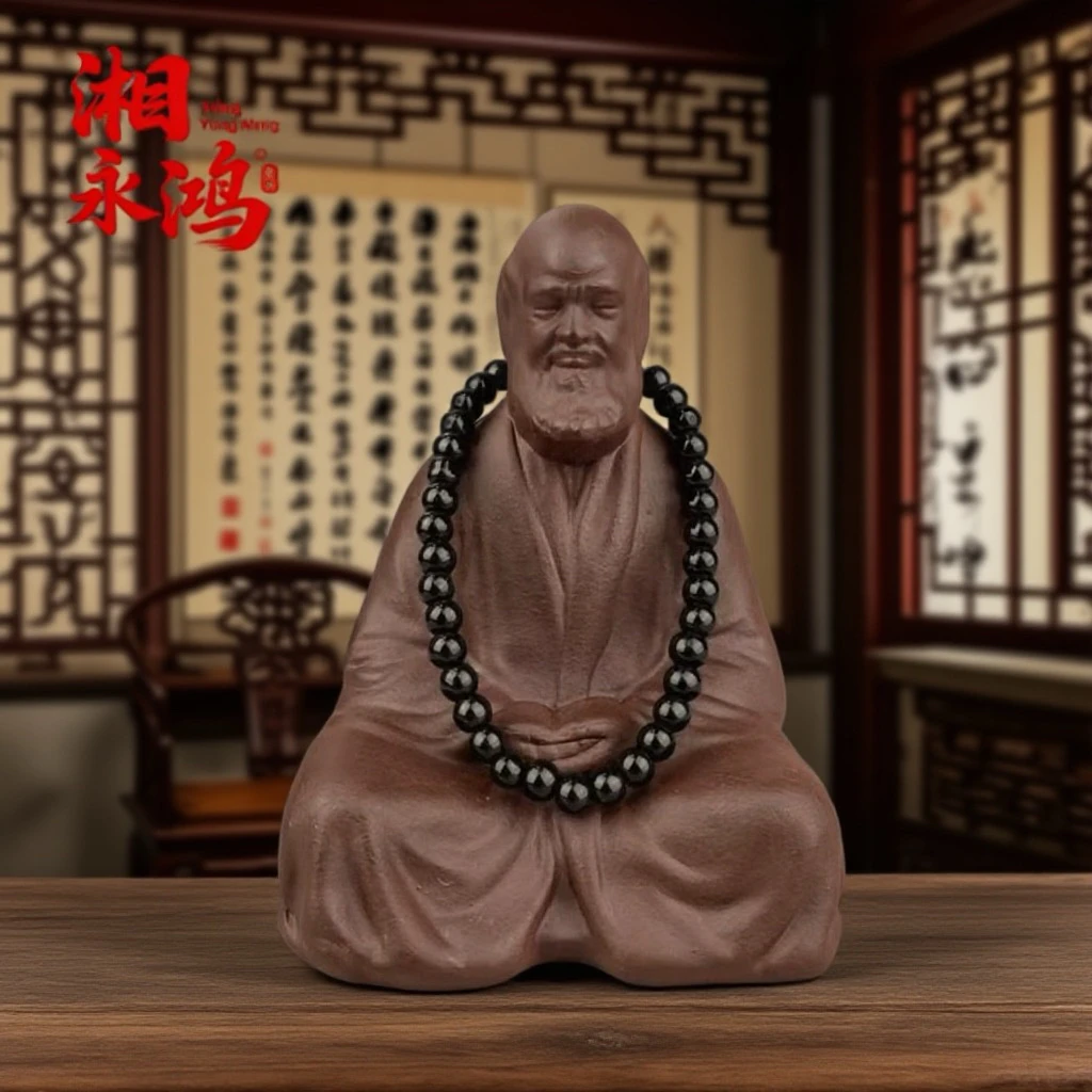 湘永鸿【手工达摩】茶宠中式茶室家居装饰品陶瓷工艺品茶宠摆件精品