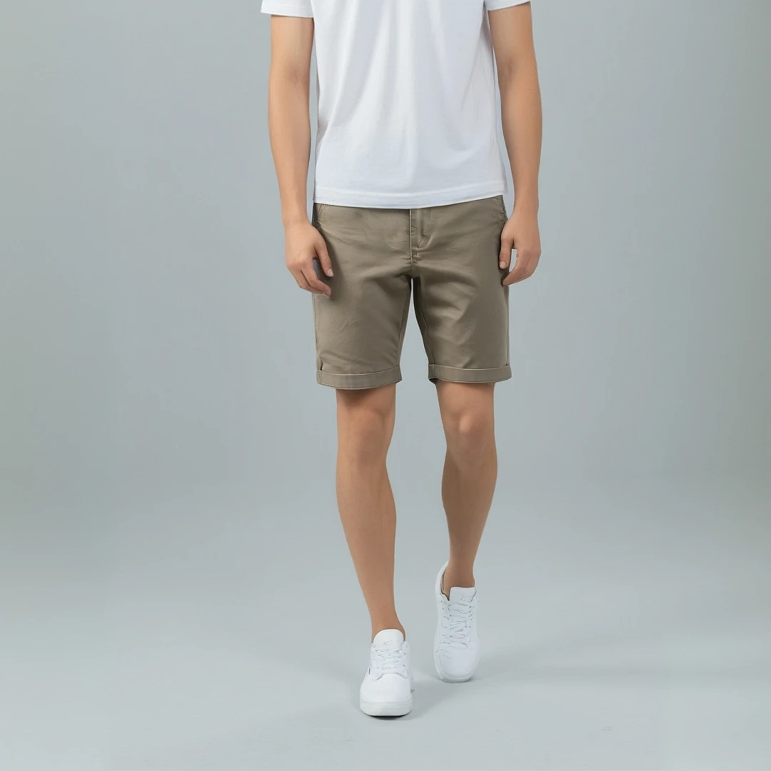 夏季日系水洗棉男士短裤百搭休闲裤宽松工装五分裤男士纯色时尚裤