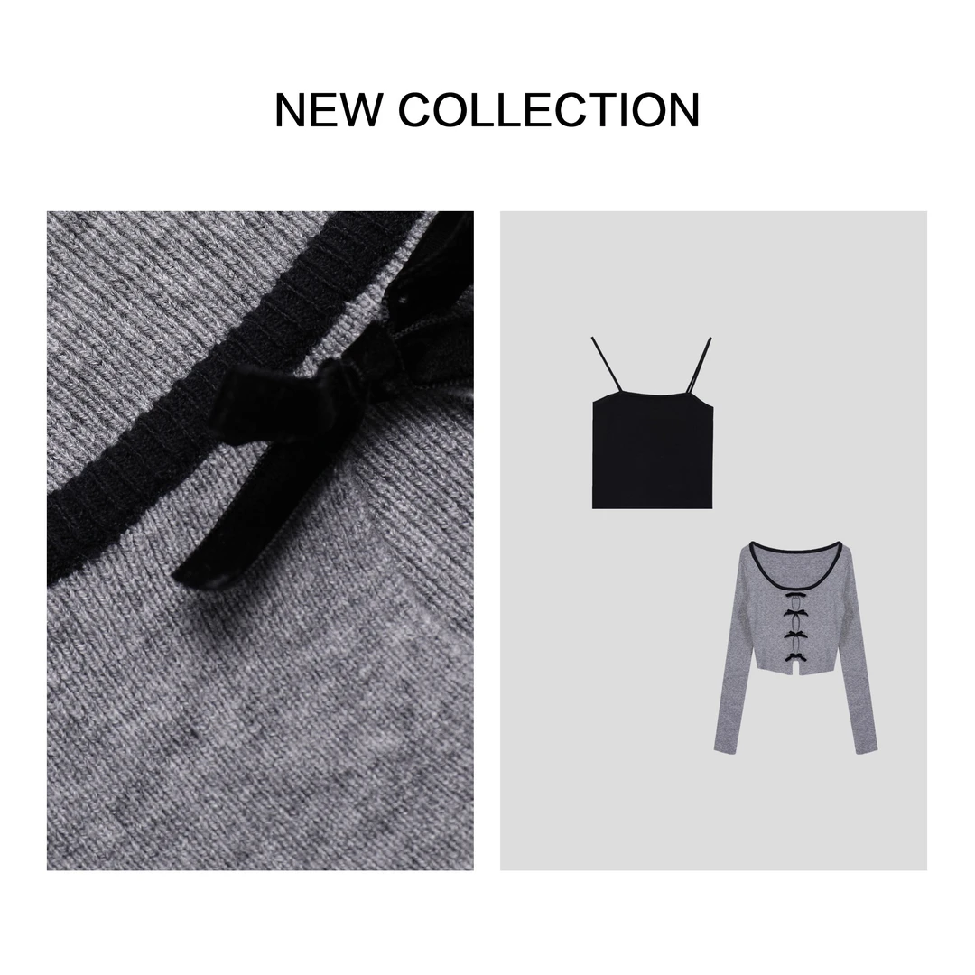 【香香专属】X5F36016B 新款女士线衣加背心组合-3753