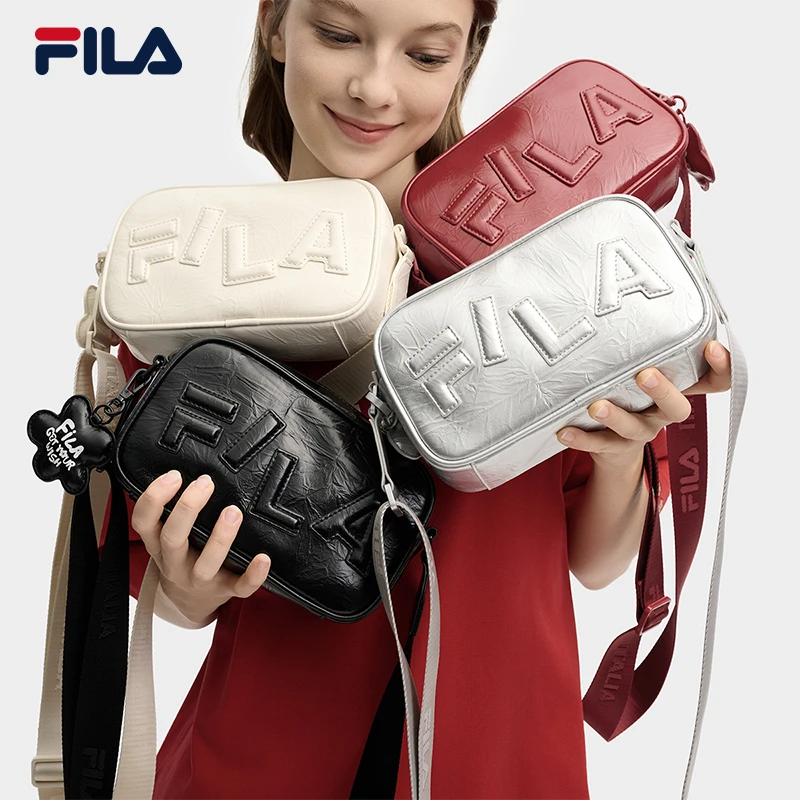 FILA斐乐女包斜挎包2025春多彩盒子包运动包单肩包女F13W519173F