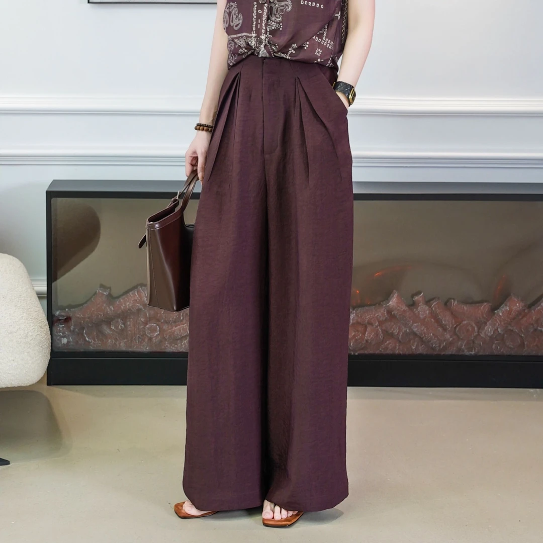 MORELAN2025春夏原创气质小众直筒阔腿宽松西装休闲裤920114
