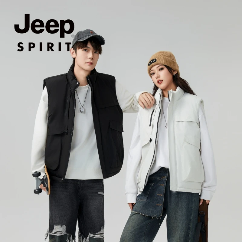 jeep吉普马甲男款爆款2025新款男士坎肩户外工装潮网红女大码外套