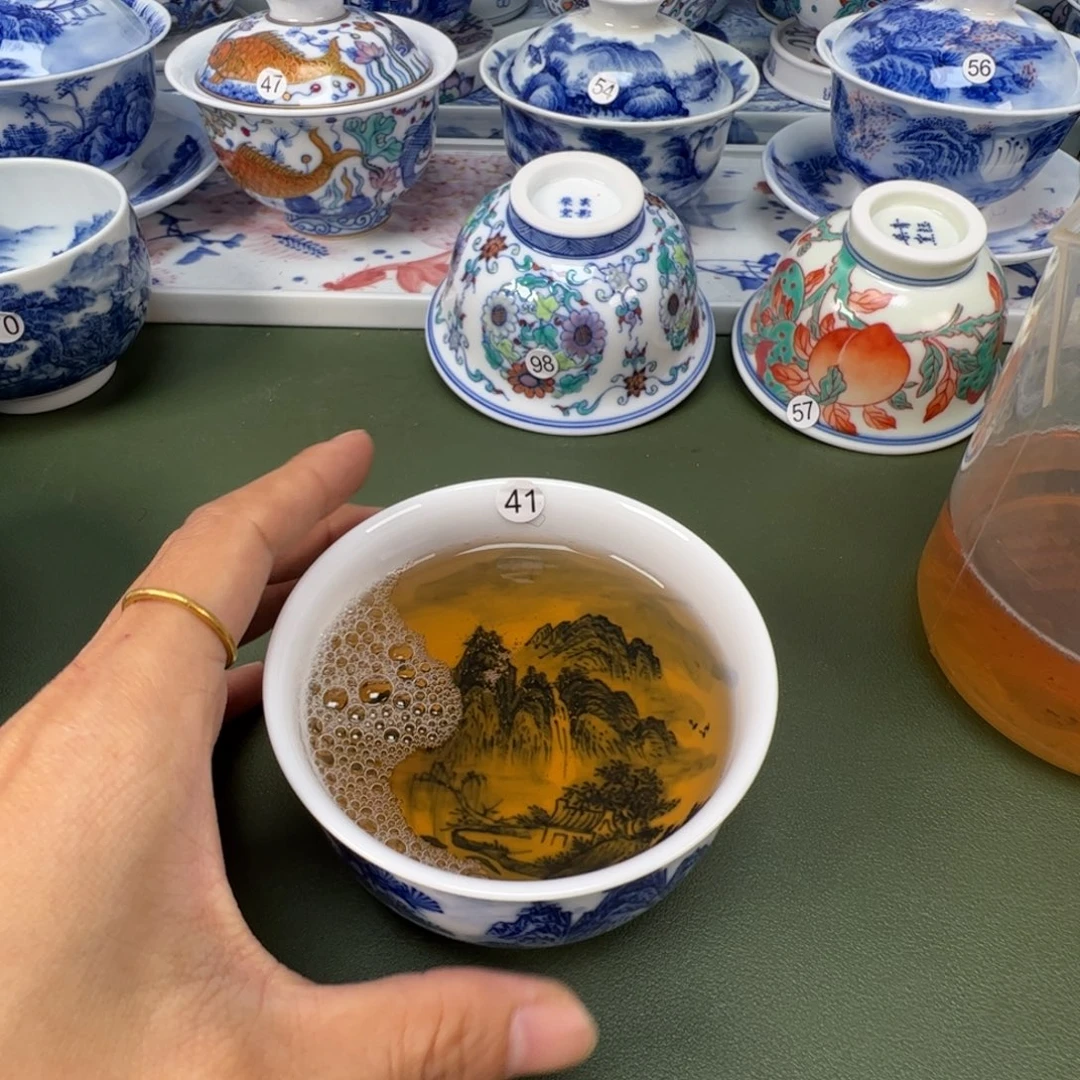 陶瓷景德镇纯手工纯手绘茶具木木45
