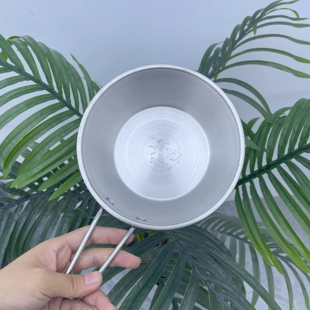【17CM】304韩式米酒碗带把手不锈钢小碗家用加厚沙拉碗简约泡面碗
