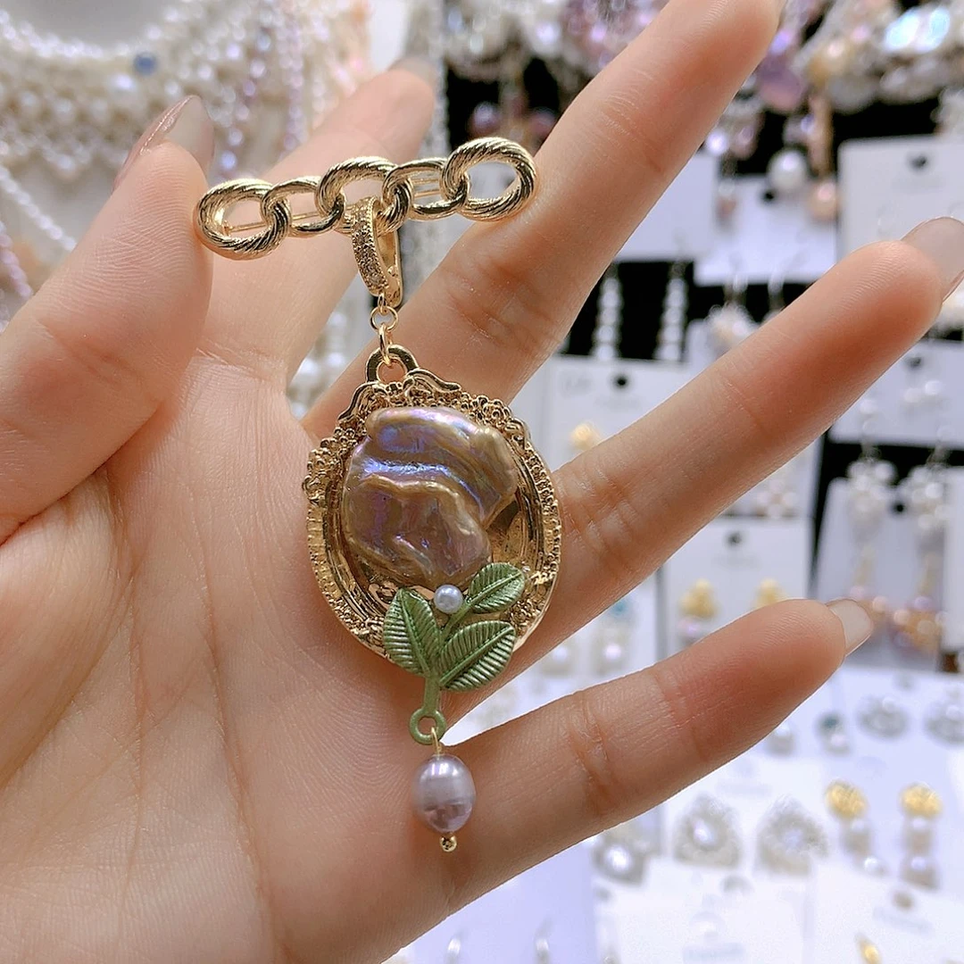 银S925镶嵌耳饰淡水珍珠