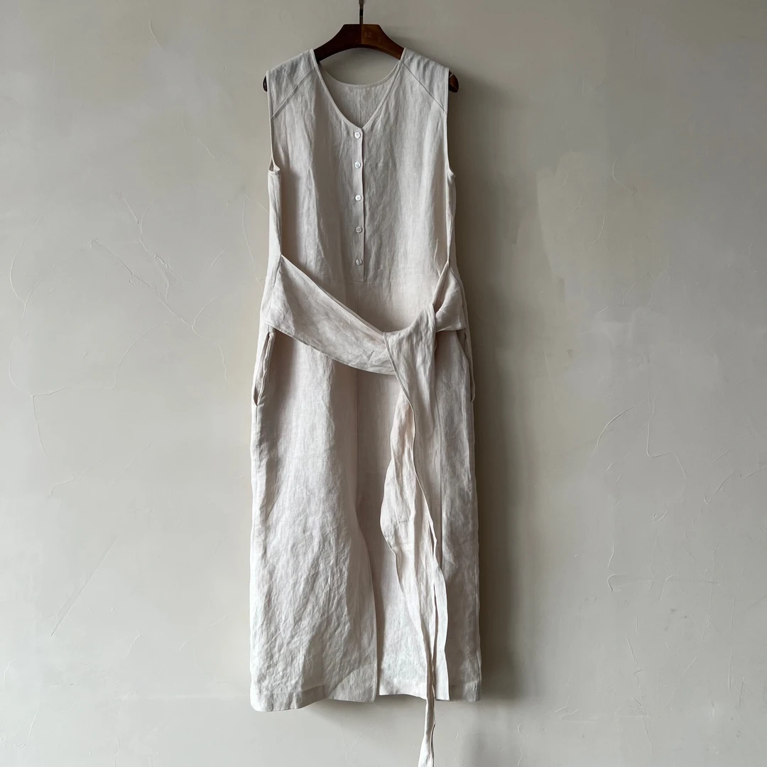 既是JISH高级雨露麻【无袖连衣裙】清风