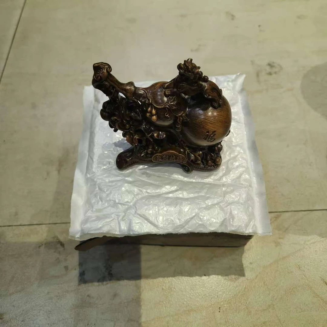 葫芦古玩文玩收藏实心葫芦福禄年兽独角兽复古家居工艺摆件
