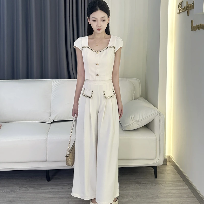 【碧落088】琳琳小个子高冷御姐风夏季气质盐系赫本风两件套