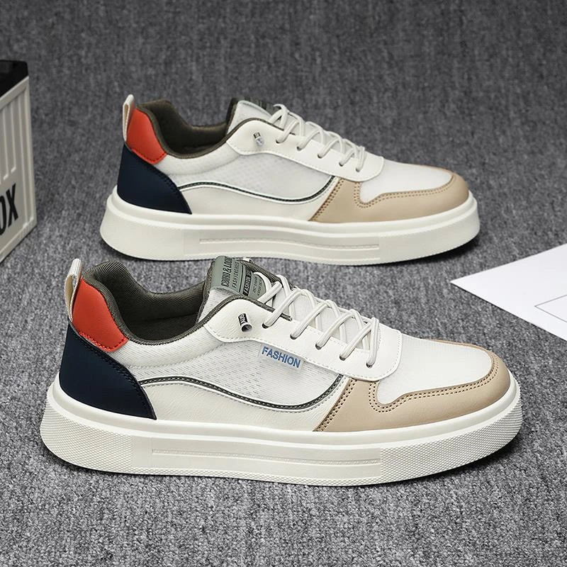 高档轻奢男鞋夏季网面透气青少年潮流软底防滑运动工作潮鞋春季轻