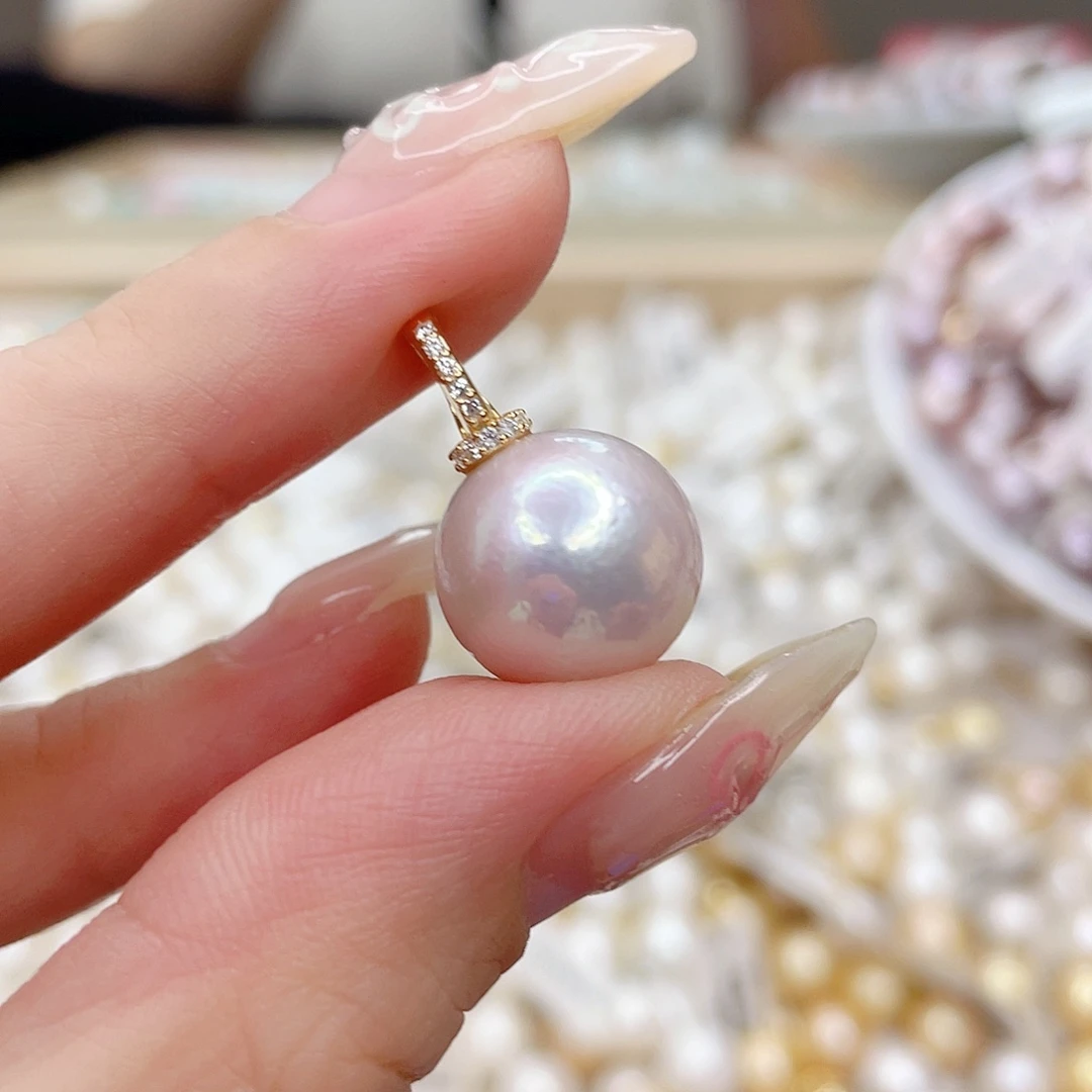 淡水珍珠银S925镶嵌吊坠(不含链)