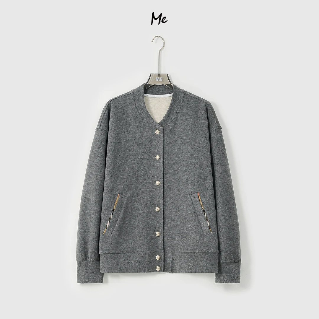 ME【B雾凇棒球外套】桑蚕丝混纺奢牌元素老钱时尚百搭外套MESA3201