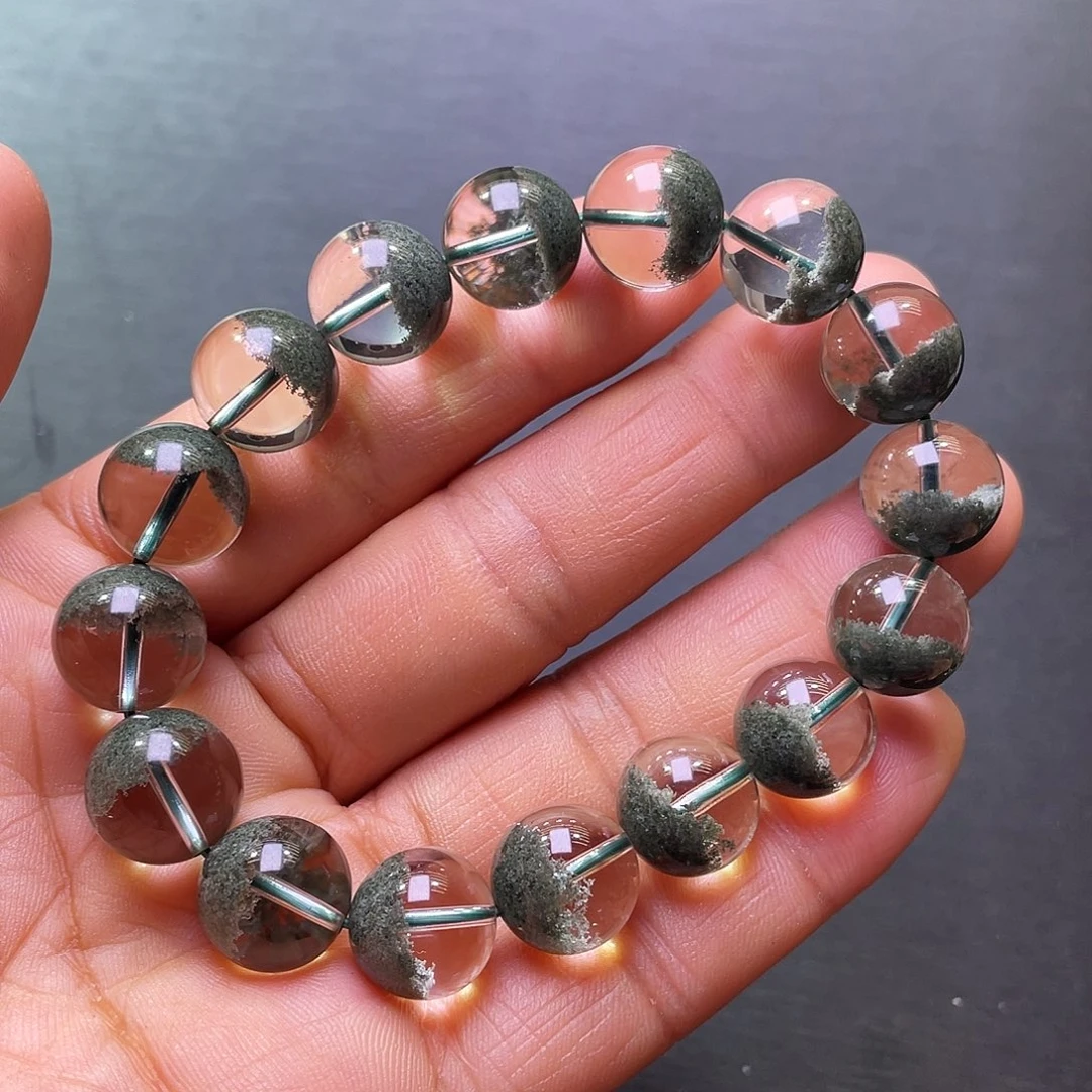 水晶手链未镶嵌巴西绿幽灵快乐监测m