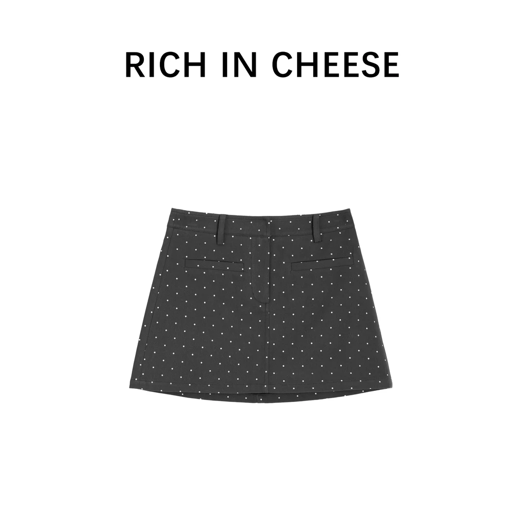 【清清】金川川 波点半裙 夏季女士高腰气质休闲显瘦复古波点半身裙