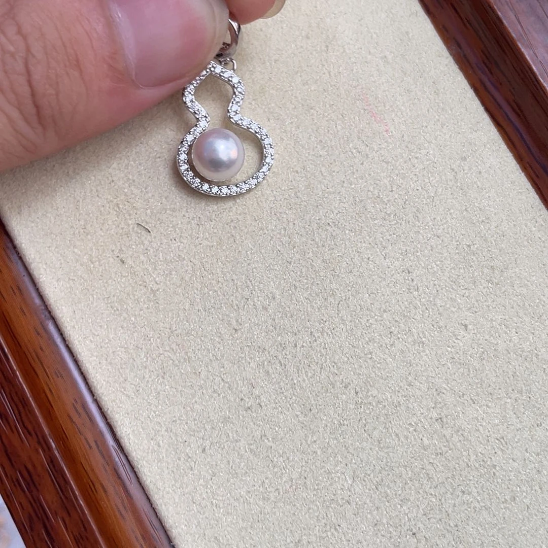 海水珍珠银S925镶嵌吊坠(赠链)