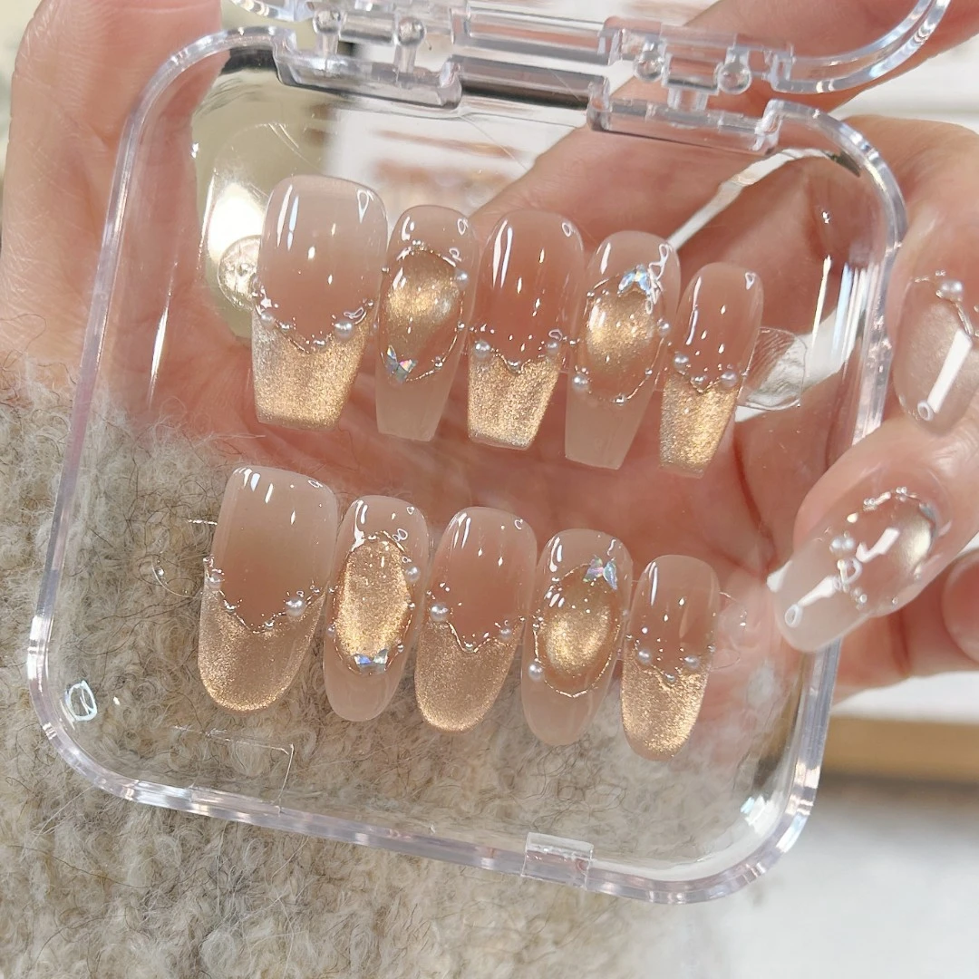 【纸醉金迷】手工穿戴甲10片装宠粉爆款气质手工甲显白