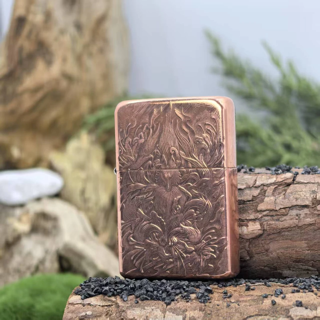 ZORRO防风煤油打火机紫铜902S盔甲浮雕人形九尾紫铜节日礼物男友
