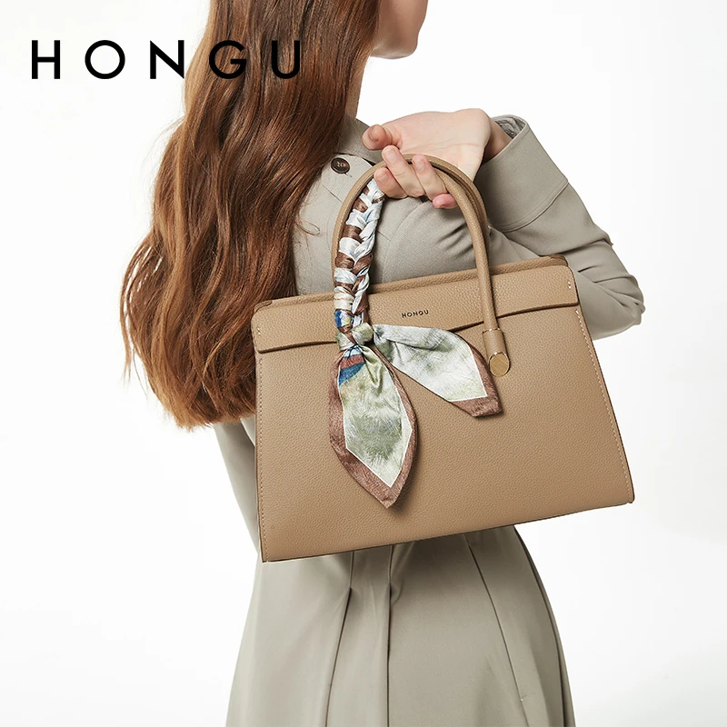 HONGU/红谷休闲手提包手提式手工气质轻奢夹层拉链袋通勤H5136000