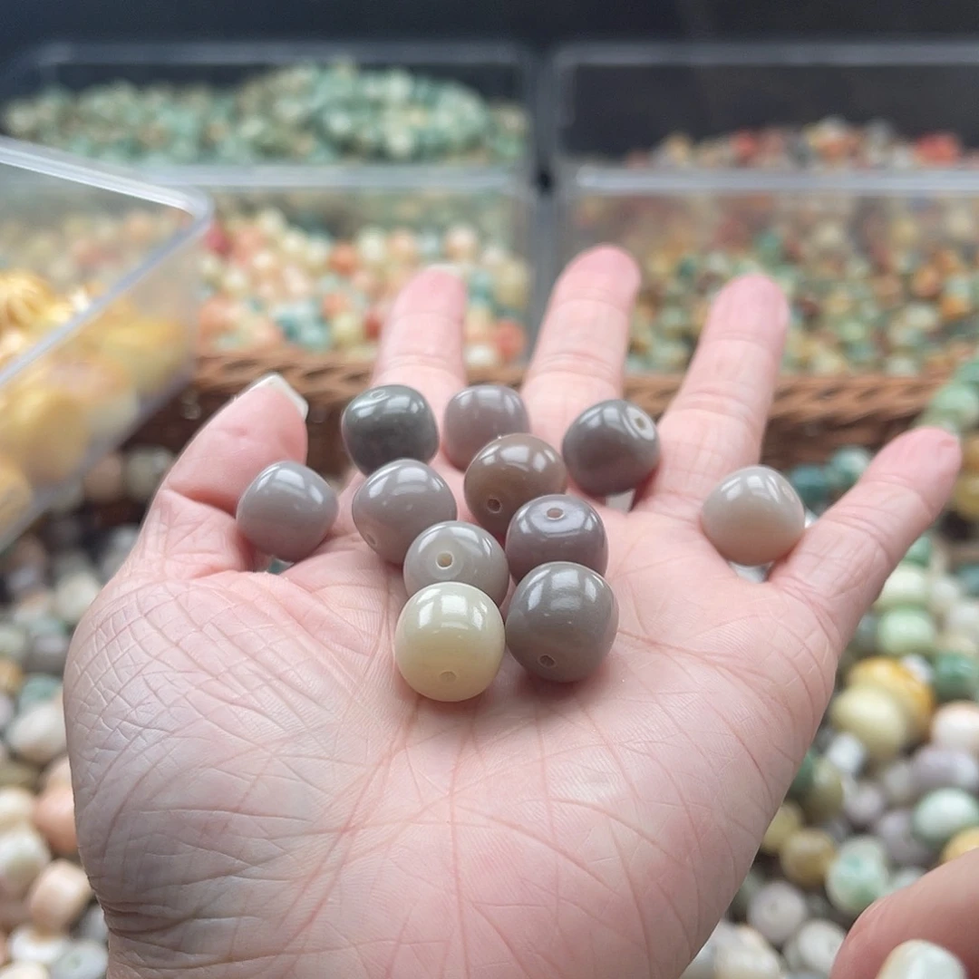 白玉菩提吊坠Z/12mm/50+10颗微瑕不售后
