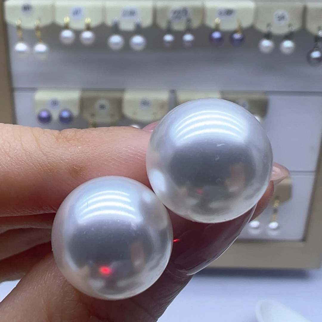 银S925镶嵌淡水珍珠耳饰