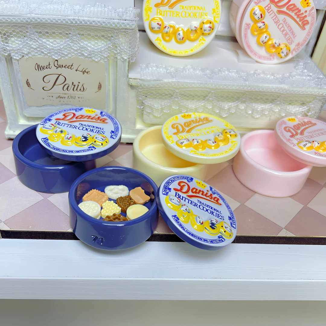 【71定制】kitty曲奇饼干盒 diy树脂配件 仿真摆件