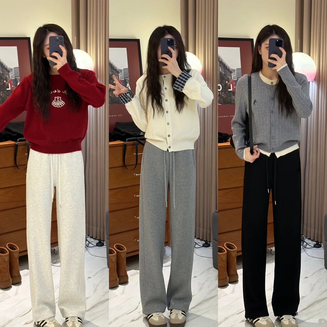 【冬款加绒】“束脚阔腿“两穿卫裤高品质柔软垂感窄版显瘦休闲裤