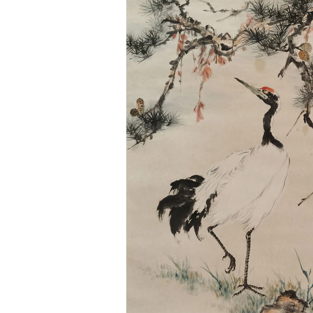 【辽拍】V250709-2-658《鹤》（2.6平尺) 纸本镜片  ws13