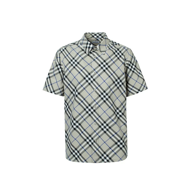 BURBERRY/博柏利春夏新款男士经典棉质简约休闲短袖衬衫