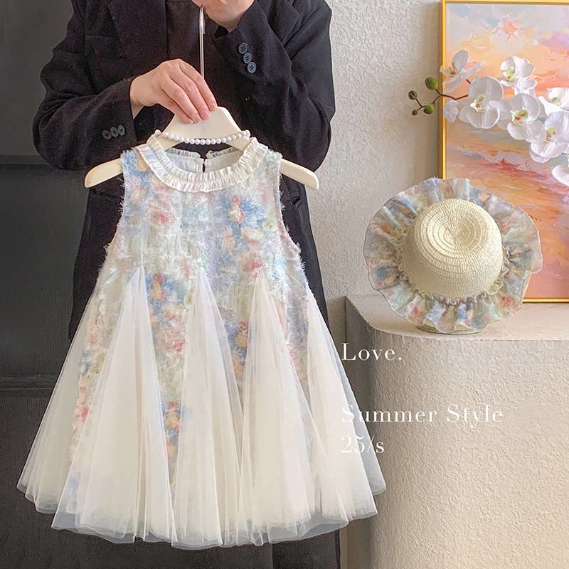 2025夏“七月花都”女童公主蝴蝶结网纱蓬蓬裙tutu裙25X063