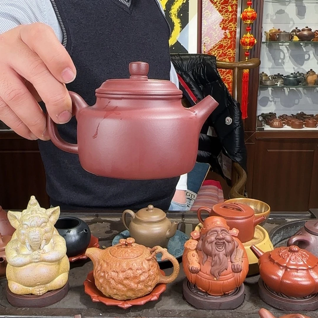 紫砂茶壶德钟紫泥