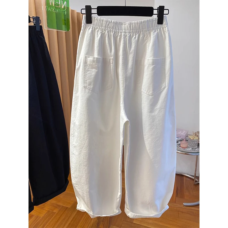今年流行的白色气球裤女春2025新款宽松休闲百搭九分灯笼裤阔腿裤