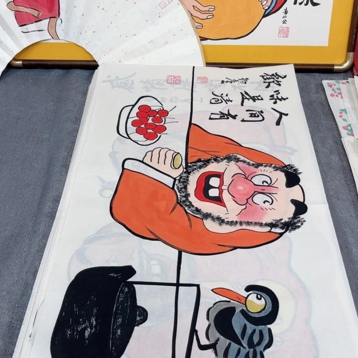 国画手绘禅意画一物一拍